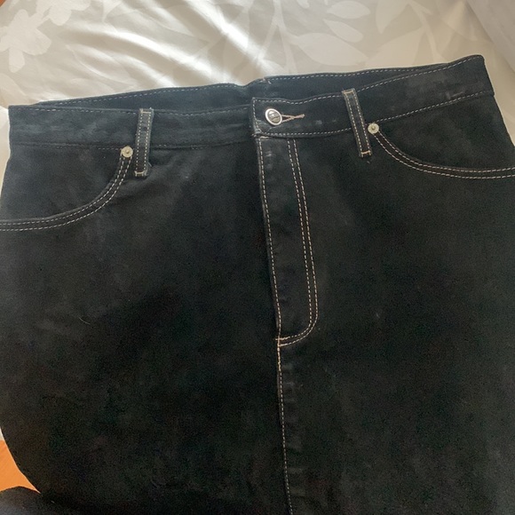 Black Genuine Suede Maxi Skirt Washable - Picture 3 of 8